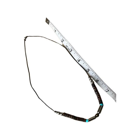 Vintage Turquoise and Shell Necklace, Vintage 1980s Necklace - Picture 4 of 5